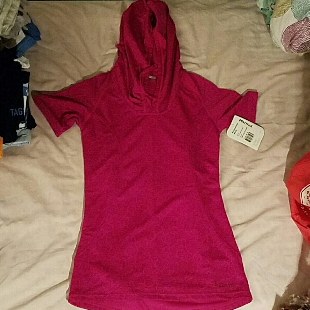 Marmot floral pattern drawstring hoodie